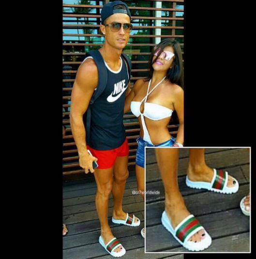Cristiano Ronaldo con las uñas de los pies pintadas.