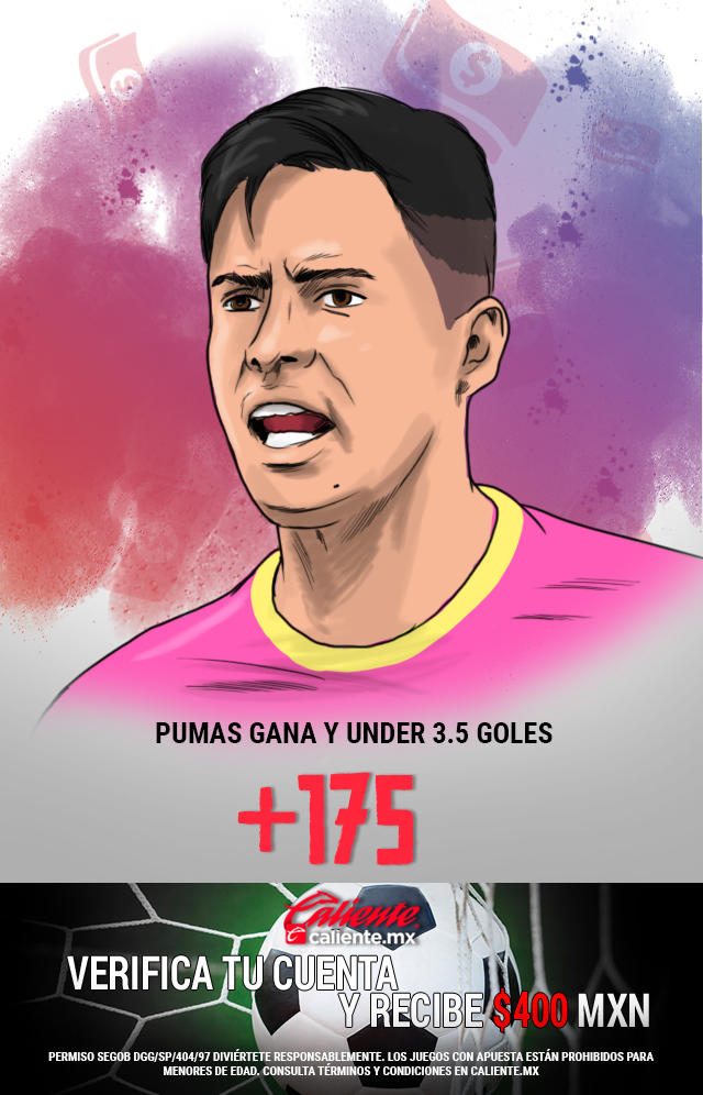 Si crees que Pumas gana vs Atlas y el partido es under 3.5 goles, apuesta en Caliente y llévate mucho dinero.